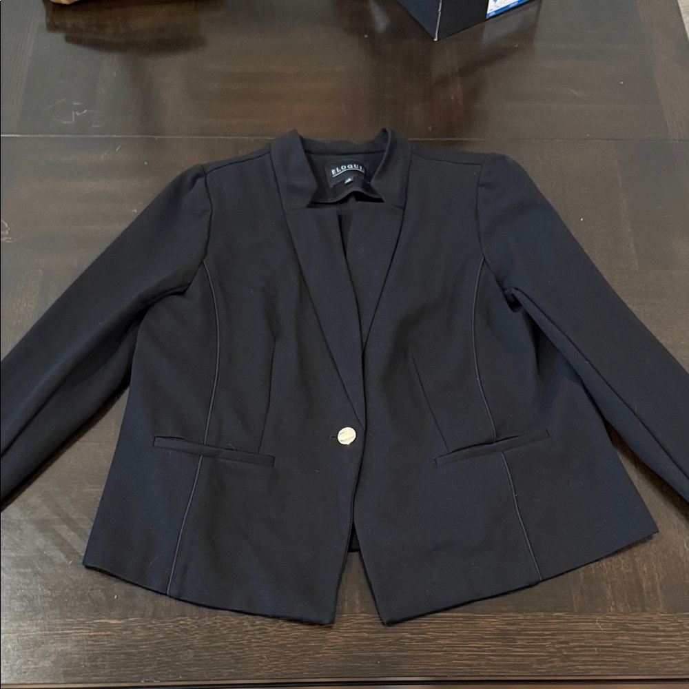 Eloquii Black Single-Button Tailored Blazer